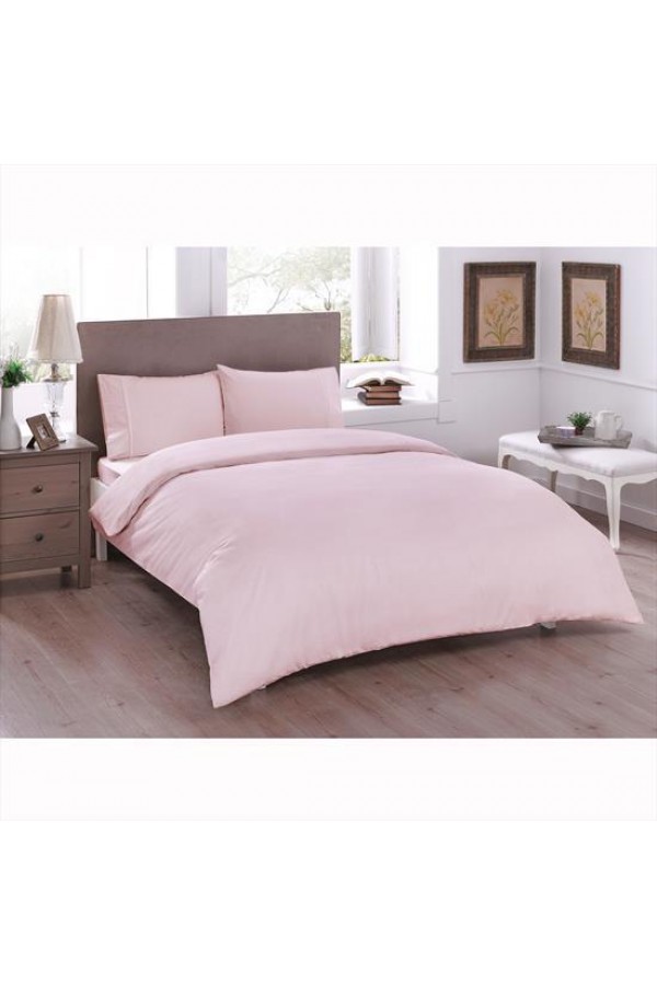 Taç Ranforce Çift Kişilik Nevresim Takımı Basic Açık Pembe Taç Ranforce Çift Kişilik Nevresim Takımı Basic Açık Pembe