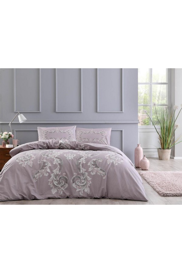 Taç Ranforce Çift Kişilik Nevresim Takımı Chelsea Lila Taç Ranforce Çift Kişilik Nevresim Takımı Chelsea Lila