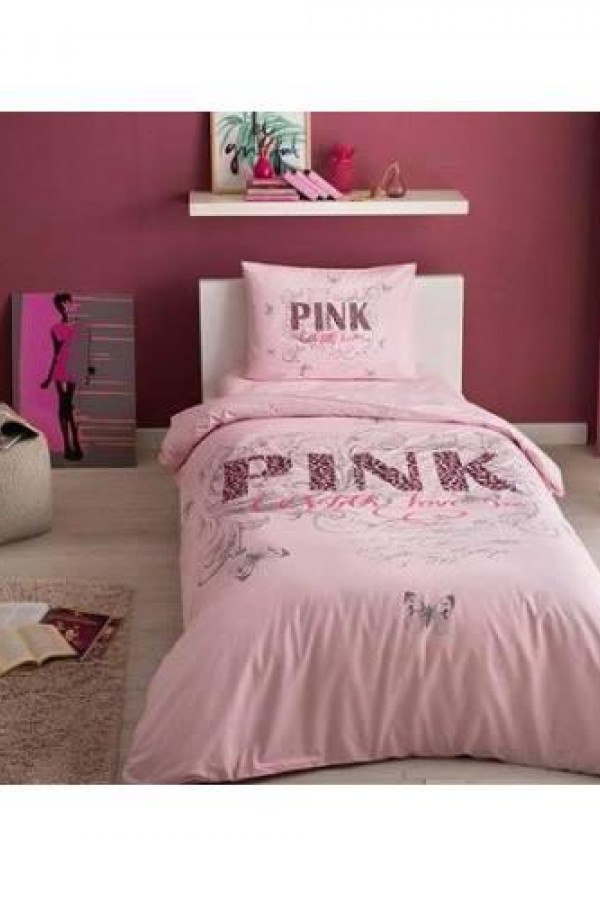 Taç Ranforce Çift Kişilik Nevresim Takımı Pink Pembe Taç Ranforce Çift Kişilik Nevresim Takımı Pink Pembe
