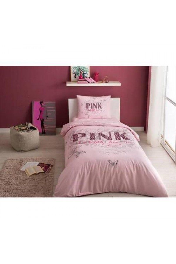 Taç Ranforce Çift Kişilik Nevresim Takımı Pink Pembe Taç Ranforce Çift Kişilik Nevresim Takımı Pink Pembe