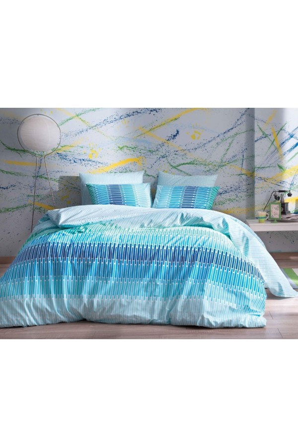 Taç Ranforce Tek Kişilik Nevresim Takımı Juan Turkuaz Taç Ranforce Tek Kişilik Nevresim Takımı Juan Turkuaz