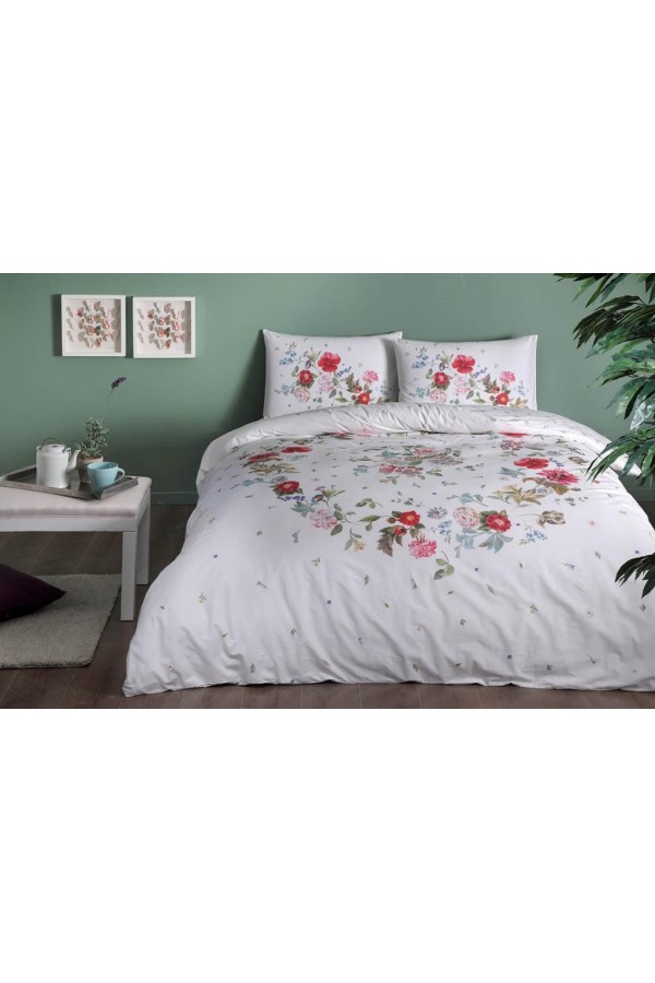 Taç Ranforce Tek Kişilik Nevresim Takımı Sander Kırmızı Taç Ranforce Tek Kişilik Nevresim Takımı Sander Kırmızı