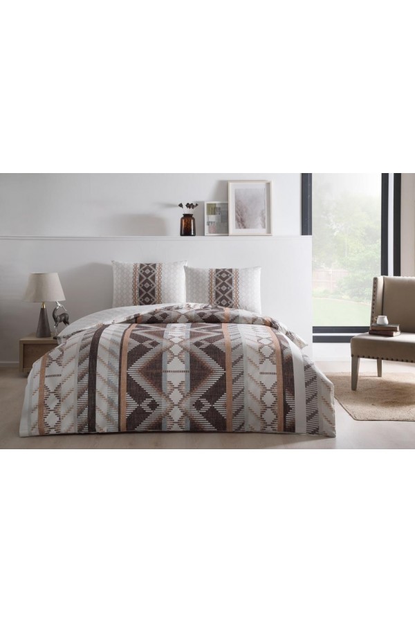 Taç Ranforce Tek Kişilik Nevresim Takımı Ferlin Kahve Taç Ranforce Tek Kişilik Nevresim Takımı Ferlin Kahve