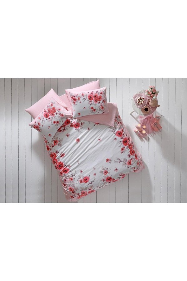 Taç Anneler Günü Glow Shiny Pembe Çift Kişilik Nevresim Takımı